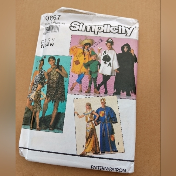 Simplicity Sewing Pattern 0667 Flintstone King Cleopatra Costume Adult XS-XL - Picture 1 of 5
